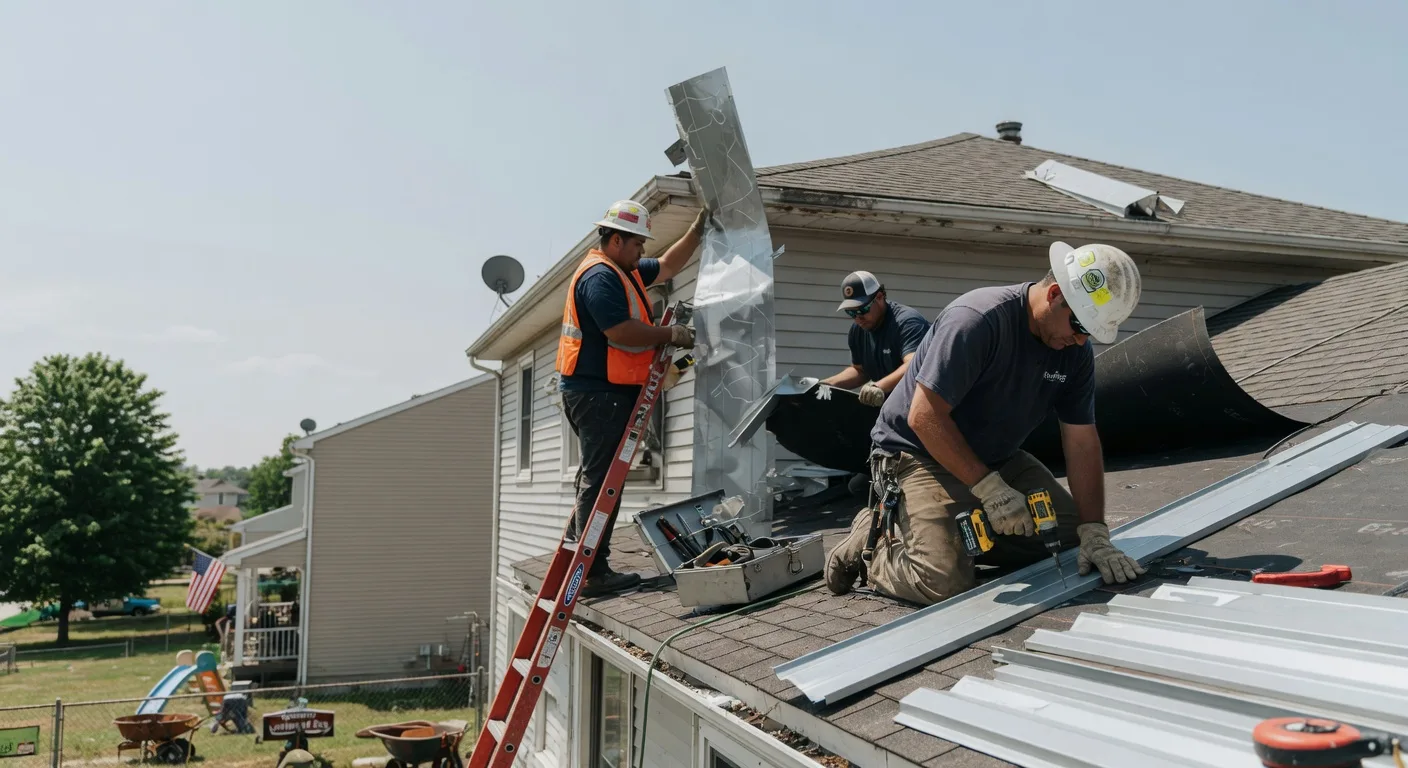 Storm Damage Metal Roof Repair in New Castle, KY